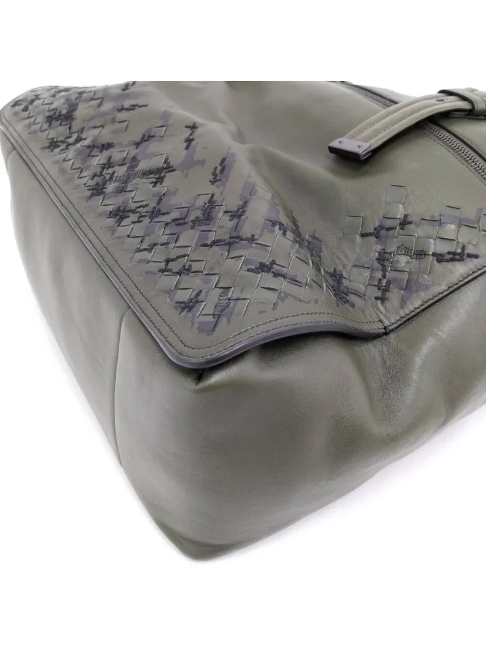 Bottega Veneta Tote Intrecciato Leather Khaki